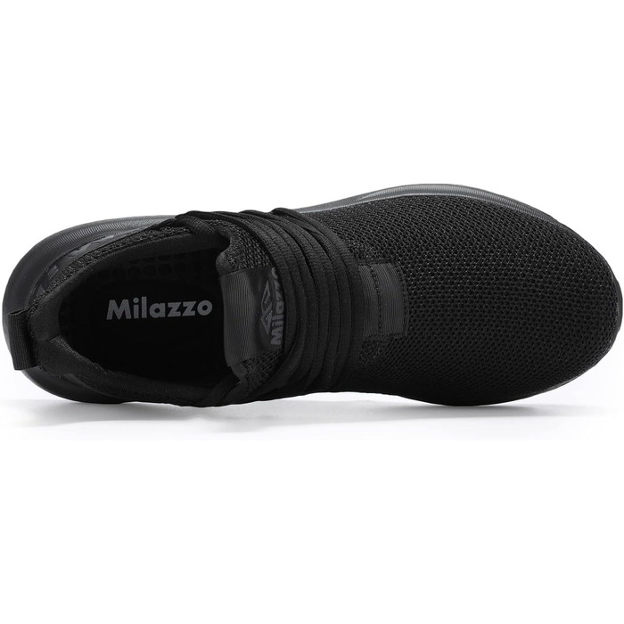 Чоловічі кросівки Milazzo для спорту та бігу – зручні, дихаючі, з неслизькою підошвою. Ідеальні для тренувань та повсякденного носіння (1229allesschwarz, 43 EU)