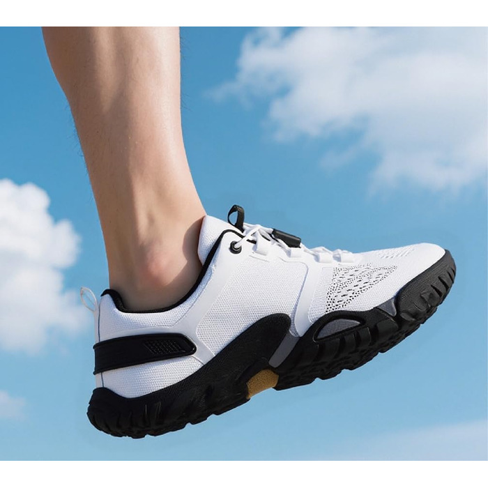 Barefoot Shoes HUSKSWARE для жінок та чоловіків – широка передня частина, неслизька підошва, дихаючі, посилені люверси для фітнесу, трейлраннінгу, хайкінгу та повсякденного використання. Колір: білий (колір: коричневий, розмір: 39 EU)