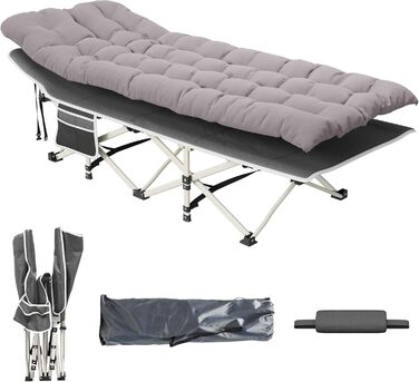 Кемпінгове ліжко YITAHOME для дорослих, розкладне, з матрацом, міцне, блакитне