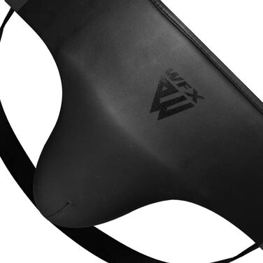Захисний ракушак WFX для єдиноборств (MMA, BJJ, Muay Thai), шкіряний еластичний джокстрап, чорний, розмір XL