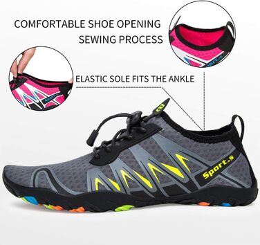 Водні шкарпетки для плавання та дайвінгу WateLves - унісекс, сірі, 46 EU