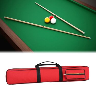 Чохол для кия Billard з ручкою, 8 відділень, червоний. Захисний чохол для кия з гелевою ручкою, стійкий до ударів, для зберігання билярду