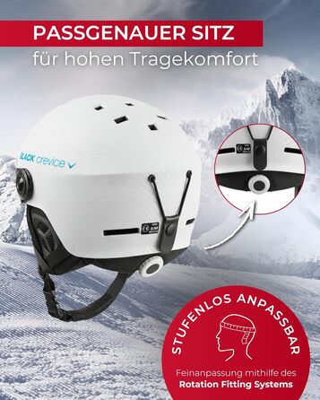 Шолом гірськолижний Black Crevice Arlberg з візором (S, 51-54), карбон білий/синій