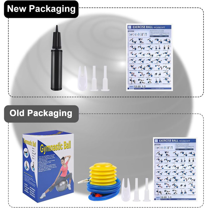 Фітбол Flintronic 55/65 см: для йоги, фітнесу, пологів. Анти-burst, товстий, з насосом. Чорний