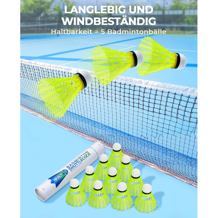 Волан для бадмінтону HIRALIY нейлон, 12/24 шт., висока швидкість, для тренувань та гри в приміщенні/на вулиці, для молоді