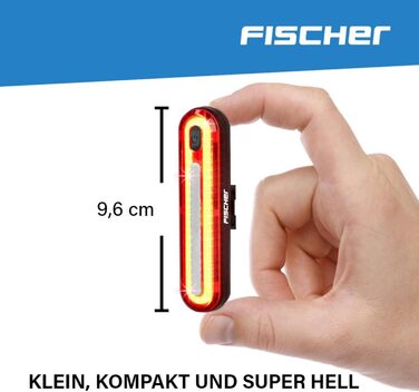 LED акумуляторний задній ліхтар Fischer TWIN, велосипедне освітлення, IPX4, чорний