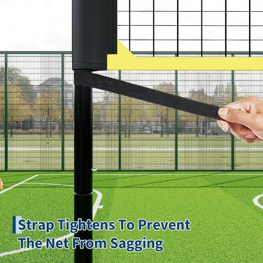 Волейбольне мережеве тренувальний комплект для саду та вулиці – регульована висота, з сумкою, м'ячем, насосом та мотузками. Стабільна самостійна сітка для дітей, підлітків та дорослих, чорний+жовтий