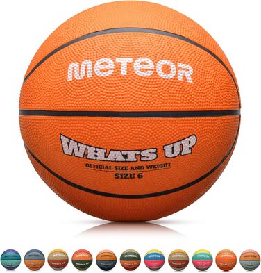 Дитячий баскетбольний м'яч Meteor What's UP, розмір 1-7, м'який, для дітей 4-8 років, навчальний, помаранчевий