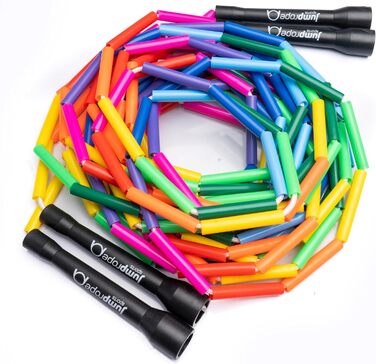 Стрибкове канат Double Dutch BEAD, 4.9 м, чорний-райдужний