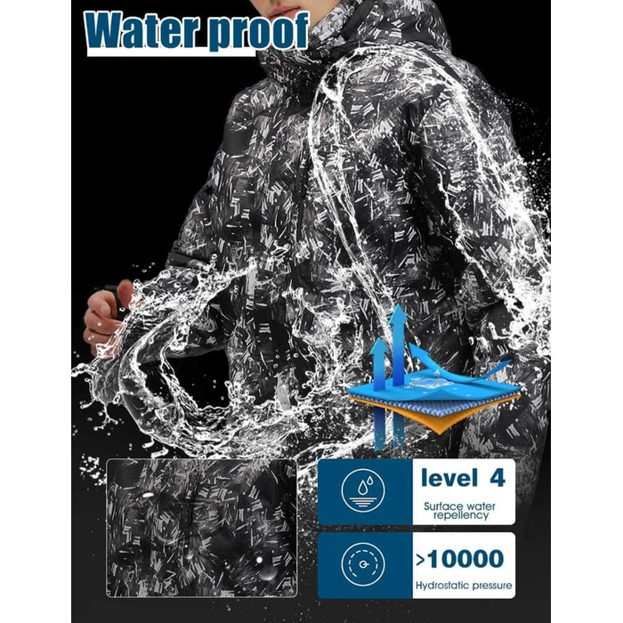 Комплект чоловічого гірськолижного костюма ALSOGO: куртка та штани, теплий, водонепроникний, вітронепроникний, з капюшоном, для сноуборду та гірськолижного спорту, білий, розмір L