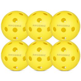 Набір м'ячів для піклболу (6 шт.) з сумкою для сітки, жовті, для тренувань та турнірів
