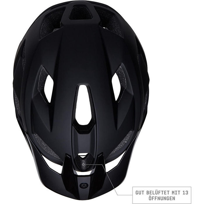 Велошолом AGU XC MTB для чоловіків та жінок, чорний, розмір L/XL (58-62 см), знімний козирок, вентиляція, In-Mold, EN1078