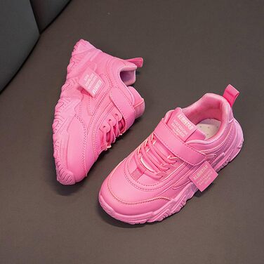 Дитячі кросівки для хлопчиків та дівчаток на липучці, сітка, спортивні, для залу, легкі, фітнес, антиковзаючі, модна модель, для бігу, повсякденні, рожеві, 29 EU