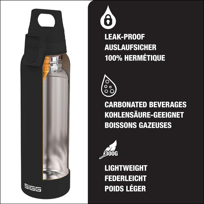 Термос пляшка SIGG Hot & Cold One з ситечком, 0.55 л, чорна, ізольована, нержавіюча сталь, BPA-free, не протікає