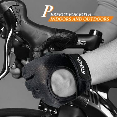 Фитнес рукавички ATERCEL для їзди на велосипеді, тренувань, фітнесу. Дихаючі рукавички для чоловіків та жінок, чорний, розмір L