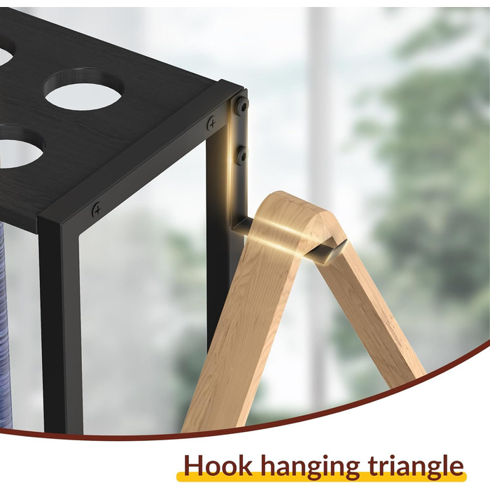 Стійка для київ Billard Queue Stick Rack YBING - тримає до 10 київ, бамбук, чорний колір