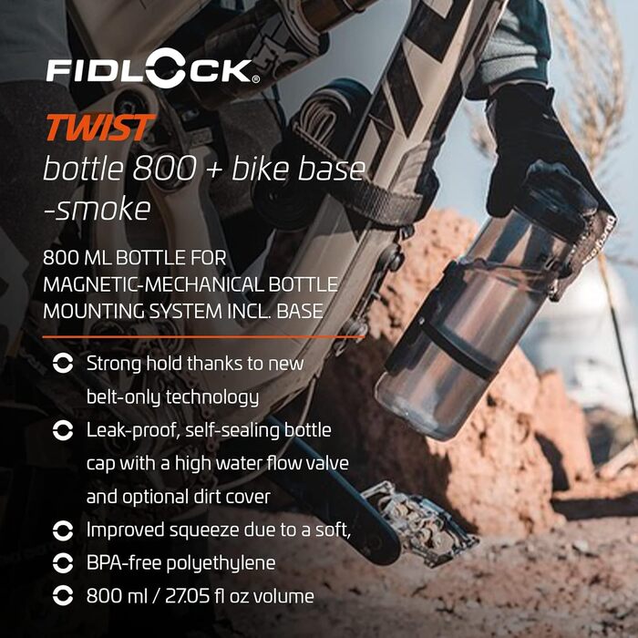 Пляшка для води Twist Bottle 800 мл з кріпленням для велосипеда