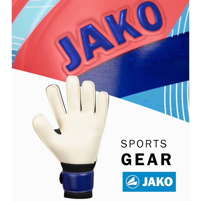 Воротарські рукавички JAKO River Basic RC Protection, Navy/SkyBlue/Coral, розмір 12