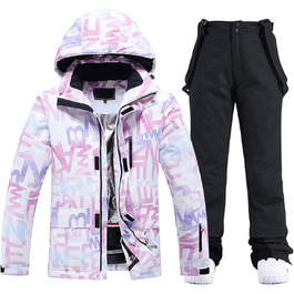 Жіночий гірськолижний костюм (2 шт.) від ALSOGO: куртка та штани. Водонепроникний, дихаючий, вітрозахисний, з капюшоном. Ідеально для катання на лижах та сноуборді. Чорний колір.