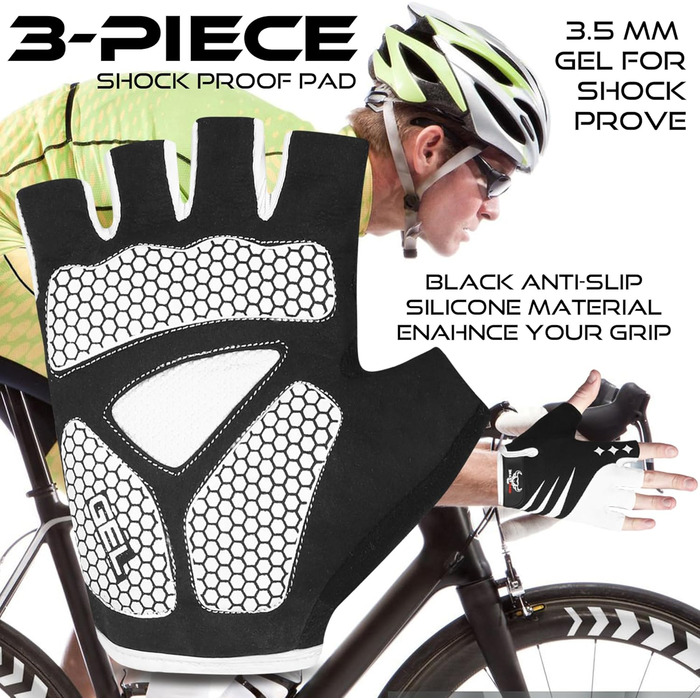 BEAST RAGE Fingerless Fahrradhandschuhe: Гелеві, антиковзні, для MTB, тренувань, сірі (L)