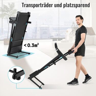 Біговий тренажер NOVONOVA для дому, складаний, Walking Pad, 12 км/год, з LED-дисплеєм, міні-біговий тренажер з ручками, тихий біговий тренажер з великою біговою поверхнею, підставка для пляшок, професійний біговий тренажер для офісу