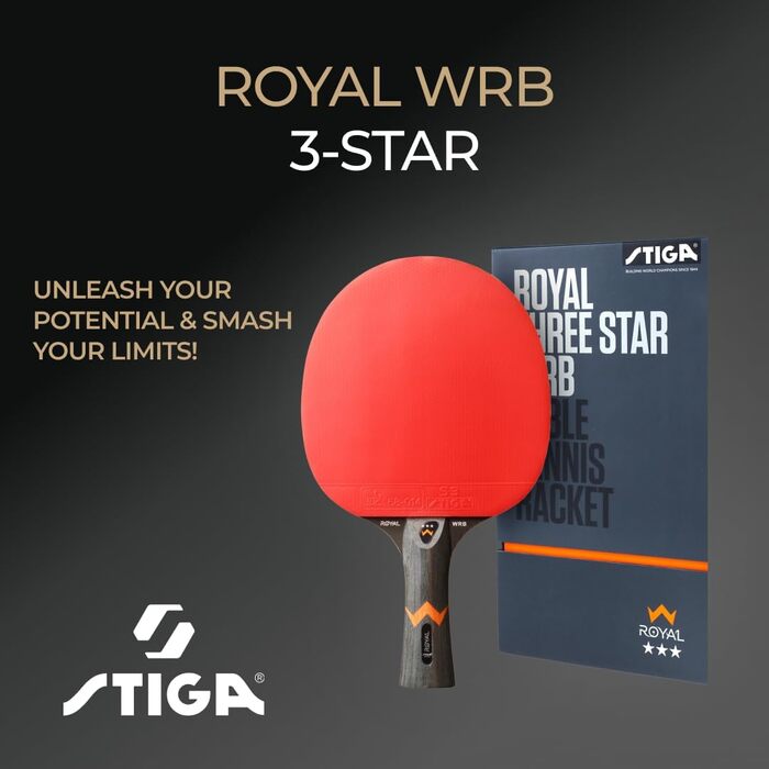 Тенісний стіл STIGA Royal WRB - високопродуктивний наступальний ракетковий пристрій для професіоналів та досвідчених гравців, сертифікований ITTF, з технологією WRB