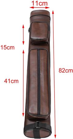 Чохол для кия Billard з 4-ма відділеннями, коричневий, з PU-шкіри