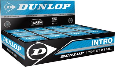М'ячі для сквошу Dunlop Intro сині, для початківців та любителів, 12 штук