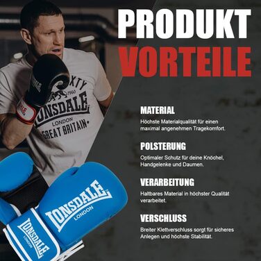 Боксерські рукавички Lonsdale Ashdon 10 унцій, синьо-білі, унісекс