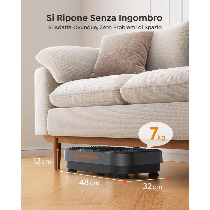 Платформа вібраційна Burever 150W з пультом, 99 рівнів інтенсивності, 5 програм, для масажу ніг, тренувань та формування м'язів, з резинками