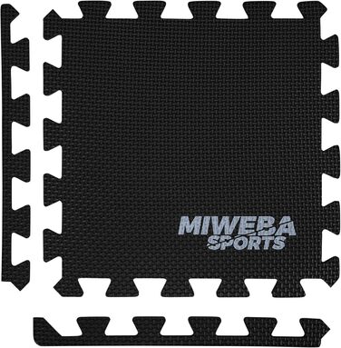 Пазлова захисна спортивна мат для підлоги Miweba BS50 8 шт. (1,7 м²) / BS100 18 шт. (3,175 м²) – для фітнесу, йоги, гімнастики