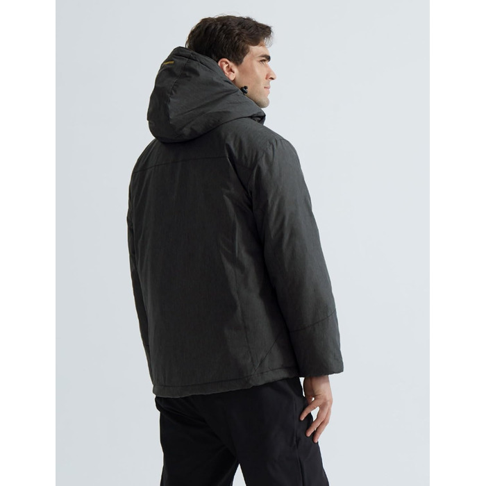 Куртка GEMYSE для чоловіків, водонепроникна, вітронепроникна, з підкладкою, зимова, з капюшоном, для спорту, відпочинку, активного відпочинку, графітово-сіра, XXL