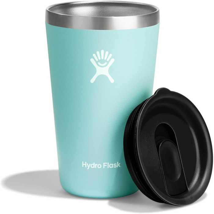 Термочашка HYDRO FLASK 473 мл для подорожей, вакуумна, з нержавіючої сталі, герметична кришка, зберігає тепло і холод, BPA-free, Dew