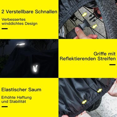 Водонепроникний чехол для велосипеда з отворами для замка – вкл. сумка для зберігання – захист від дощу, снігу та UV для велосипедів та електровелосипедів, чорний, на 2 велосипеди (420D)