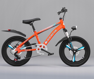 Дитячий велосипед 16 дюймів з дисковими гальмами, допоміжними колесами, амортизатором, захисним кожухом та LED-ліхтариком