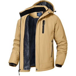 Чоловіча зимова куртка Ysento: водонепроникна, тепла, з флісовою підкладкою, софтшелл, для активного відпочинку, катання на лижах та сноуборді, з капюшоном, колір хакі, розмір L
