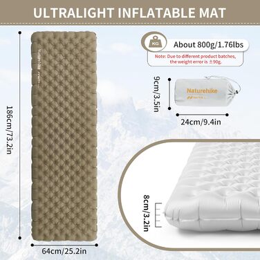 Килимок туристичний Naturehike Thermal 3.2R - ізотермічний, 4-сезонний, -5℃, для кемпінгу, високий R-значення, для зими