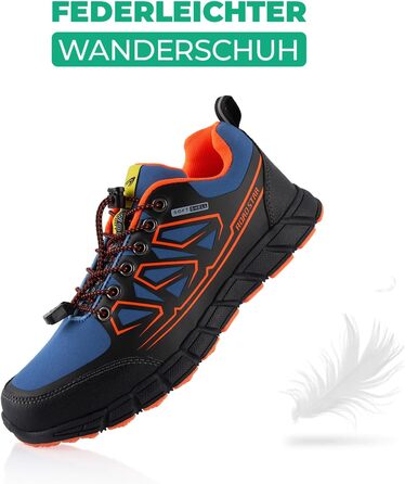 Черевики для трекінгу та трейлраннінгу Softshell для жінок та чоловіків. Синьо-зелені черевики для піших прогулянок та бігу по пересіченій місцевості (41 EU, Синьо-оранжевий)