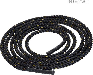 Тренажерська мотузка HOMCOM для силових тренувань, Ø38 мм, 9 м, чорно-жовта