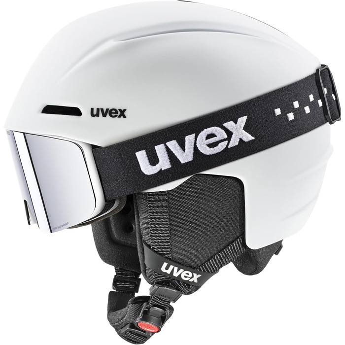 Дитячий лижний шолом і маска uvex S56s317, 51-55 см, білий матовий