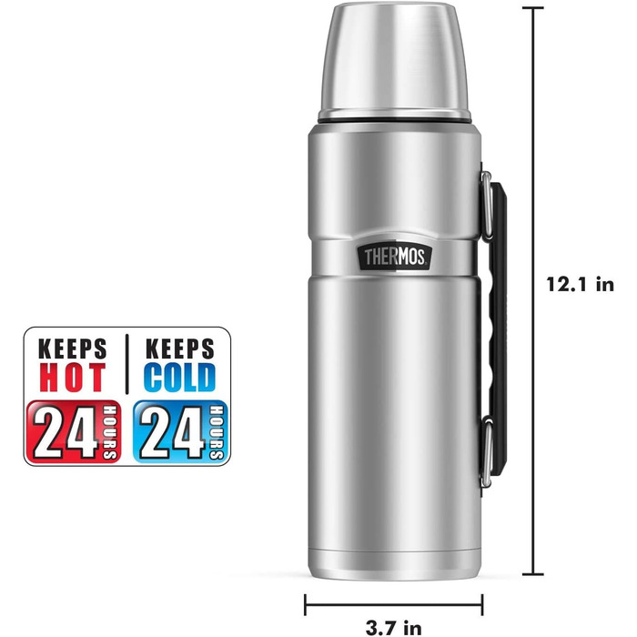 Термос Thermos SK2010 Stainless King 1,2 л, вакуумний, нержавіюча сталь, синій