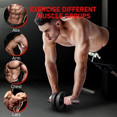 Ролер для пресу YIFMOO з килимком для колін, комплект ролера для пресу YIFMOO, тренажер для пресу для початківців та професіоналів, неслизький тренажер для пресу для дому, фітнес-обладнання (двоколісний)