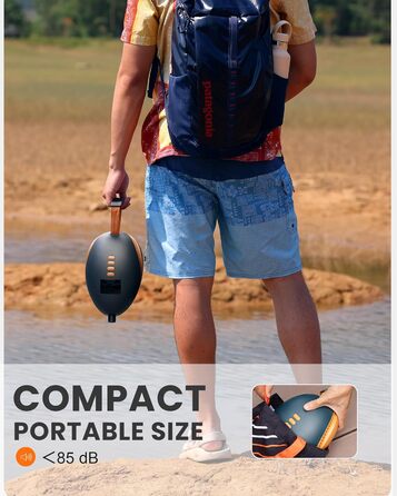 Електричний надувний насос OutdoorMaster Dolphin 20PSI для SUP, човнів та водного спорту (оранжевий)