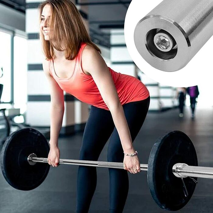 Гриф для штанги MAXSTRENGTH 1,2 м, 5,1 см, хромований, з пружинними замками, нековзна ручка, сталевий, для бодібілдингу, фітнесу, тренувань