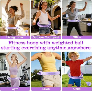 Розумний хулахуп для схуднення з обважнювачем та лічильником, 18 вузлів, розбірний, для жінок та чоловіків