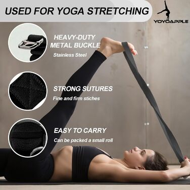 Набір для пілатесу вдома, 11-елементний набір для пілатесу, аксесуари для пілатесу, для жінок, фітнес-кімнат, чорний