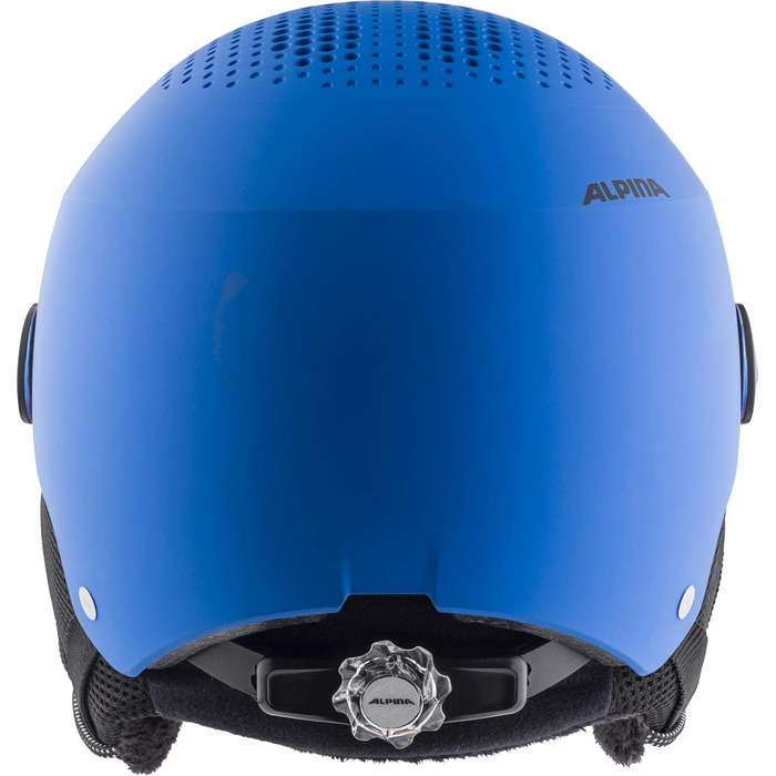 Дитячий лижний шолом Alpina Zupo Visor Q-Lite з посиленим контрастом, легкий, з візором, синій матовий, розмір 54-58 см