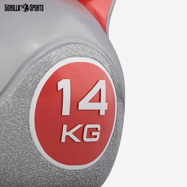 Kettlebell GORILLA SPORTS з пластику, 2–20 кг, окремо чи комплект, зі/без підставки, гиря для фітнесу