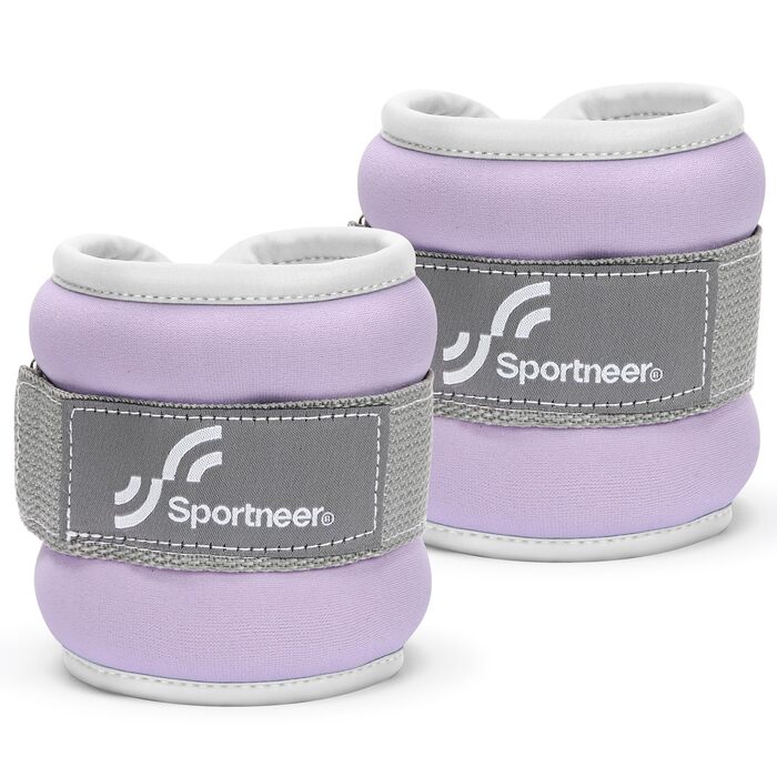 Утяжелители для рук и ног Sportneer 3кг (пара) фиолетовые - манжеты для фитнеса, бега, силовых тренировок