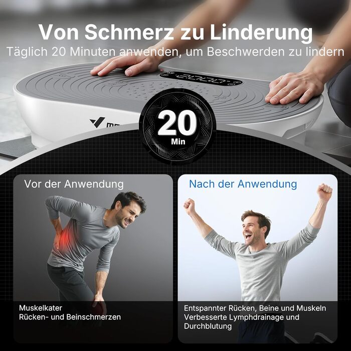 Вібраційна платформа MERACH для тренувань та формування тіла з Bluetooth, LED-екраном та регулюванням швидкості